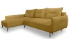Rohová sedací souprava Dream, hořčicová žlutá látka, levý roh