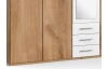 Šatní skříň Ben, 225 cm, prkenný dub/bílá
