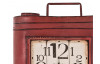 Schránka na klíče s hodinami Pietra, červená s vintage optikou