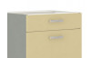 Dolní kuchyňská zásuvková skříňka Karmen 60D3S, 60 cm, šedá/krémová