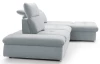 Rohová sedací souprava Focus, světle šedá látka, pravý roh
