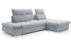 Rohová sedací souprava Focus, světle šedá látka, pravý roh