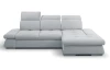 Rohová sedací souprava Focus, světle šedá látka, pravý roh