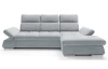 Rohová sedací souprava Focus, světle šedá látka, pravý roh