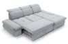 Rohová sedací souprava Focus, světle šedá látka, pravý roh