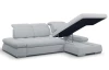 Rohová sedací souprava Focus, světle šedá látka, pravý roh