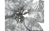 Umělý květ na klipu Vánoční hvězda 26 cm, stříbrná