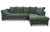 Rohová sedačka Kati, šedo-zelená látka, pravý roh