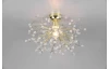Stropní osvětlení Gloria, mosazné, imitace křišťálů