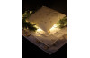 Vánoční dekorační polštář Zlaté vločky 45x45 cm, bílý