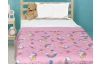 Dětský přehoz na postel Jednorožci a duhy, růžový, 170x210 cm