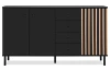 Široká komoda Monea 160 cm, černá/dub artisan