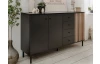Široká komoda Monea 160 cm, černá/dub artisan