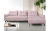 Rohová sedací souprava Dream, světle růžová látka, pravý roh