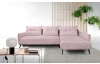 Rohová sedací souprava Dream, světle růžová látka, pravý roh