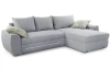 Rohová sedací souprava Basel, s osvětlením, světle šedá látka