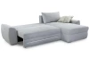 Rohová sedací souprava Basel, s osvětlením, světle šedá látka