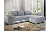 Rohová sedací souprava Basel, s osvětlením, světle šedá látka