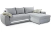 Rohová sedací souprava Basel, s osvětlením, světle šedá látka