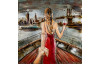 Kovový obraz na zeď Romantika na lodi 80x80 cm, vintage