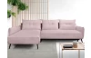 Rohová sedací souprava Dream, světle růžová látka, levý roh