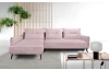 Rohová sedací souprava Dream, světle růžová látka, levý roh