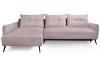 Rohová sedací souprava Dream, světle růžová látka, levý roh