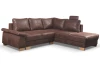 Rohová sedací souprava Chivas 2A, hnědá vintage látka, pravý roh