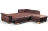 Rohová sedací souprava Chivas 2A, hnědá vintage látka, pravý roh