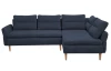 Rohová sedací souprava Danny, tmavě modrá látka