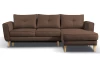 Rohová sedací souprava Malmo, čokoládově hnědá látka, pravý roh