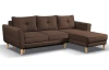 Rohová sedací souprava Malmo, čokoládově hnědá látka, pravý roh