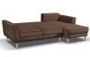 Rohová sedací souprava Malmo, čokoládově hnědá látka, pravý roh