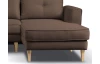 Rohová sedací souprava Malmo, čokoládově hnědá látka, pravý roh