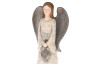 Dekorační soška Anděl držící srdce 41 cm, béžová/hnědá