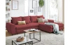 Rohová sedací souprava Yoko, červená látka