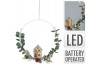 Vánoční dekorace LED věnec s domečkem, 30 cm