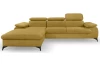 Rohová sedací souprava Scala, kurkumově žlutá látka, levý roh