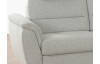 Rohová sedací souprava Deva, šedo-bílá tkanina, pravý roh