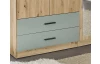 Šatní skříň se zrcadlem Savina 225 cm, dub artisan/šalvějová