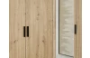 Šatní skříň se zrcadlem Savina 225 cm, dub artisan/šalvějová