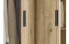 Šatní skříň se zrcadlem Savina 225 cm, dub artisan/šalvějová
