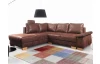 Rohová sedací souprava Chivas 2B, hnědá vintage látka, levý roh