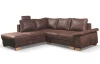 Rohová sedací souprava Chivas 2B, hnědá vintage látka, levý roh