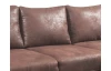 Rohová sedací souprava Chivas 2B, hnědá vintage látka, levý roh