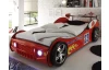 Dětská závodní postel Energy 90x200 cm, červené auto s osvětlením