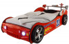 Dětská závodní postel Energy 90x200 cm, červené auto s osvětlením