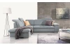 Rohová sedací souprava Aldon, světle šedá tkanina, levý roh