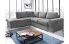 Rohová sedací souprava Eddi, středně šedá látka, levý roh