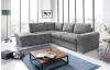 Rohová sedací souprava Eddi, středně šedá látka, levý roh